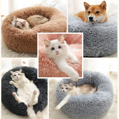 Long Plush Super Soft Round Pet Bed