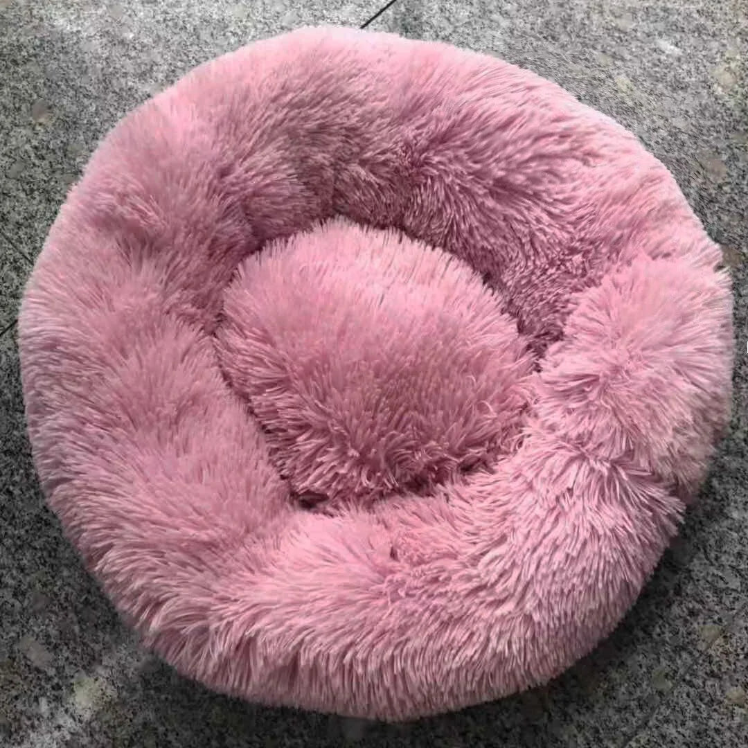 Long Plush Super Soft Round Pet Bed