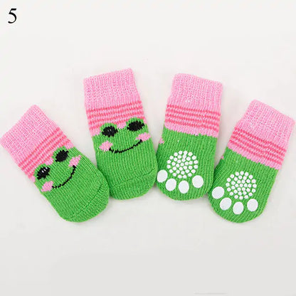 4-Piece Set Knitted Pet Socks