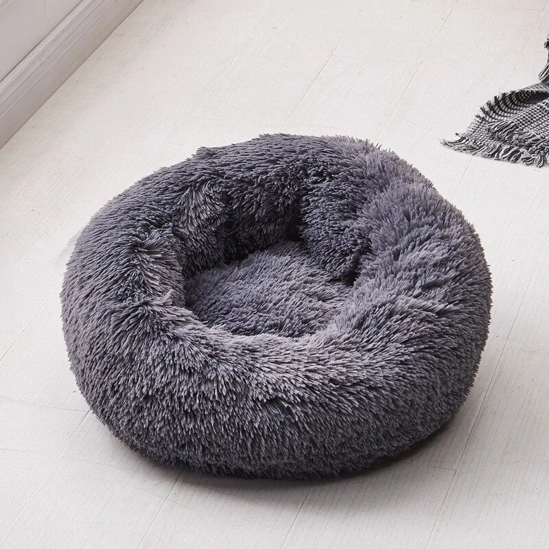 Long Plush Super Soft Round Pet Bed