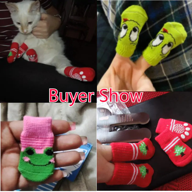 4-Piece Set Knitted Pet Socks